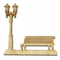 Лавочка з ліхтарем літня