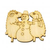 Овечки ліплять сніговика