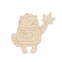 Котик з листочком