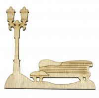 Лавочка з ліхтарем зимова